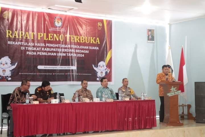 Rapat Pleno Terbuka Rekapitulasi Hasil Pemilu Tingkat Kabupaten Dimulai, ini Kata Wabup Sergai