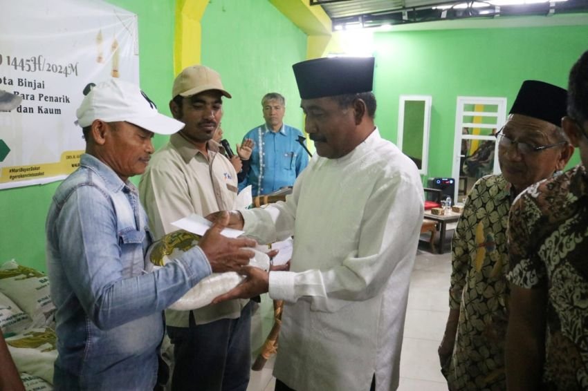Sambut Bulan Ramadhan, Baznas Binjai Bagikan Paket Sembako Kepada 2230 Mustahik