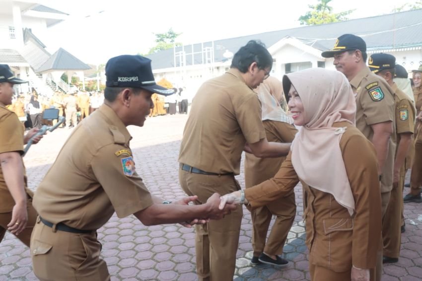 Apel Perdana Pasca Libur Idulfitri 1445 H, Kehadiran ASN Pemkab Sergai Capai 98%