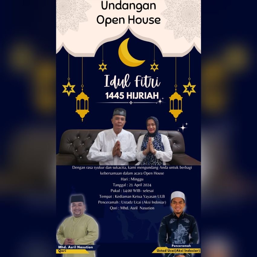Mengundang Ustadz Ucai, Ketua Yayasan Universitas Labuhanbatu Gelar Open House Di Rumah Pribadi