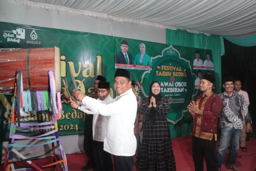 Bupati Sergai Buka Festival Tabuh Bedug dan Pawai Obor