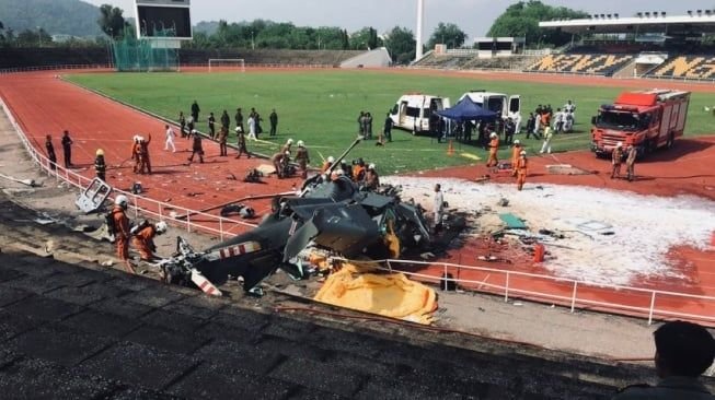 Pulang Latihan, Dua Helikopter Angkatan Laut Malaysia Tabrakan di Udara, 10 Tentara Tewas