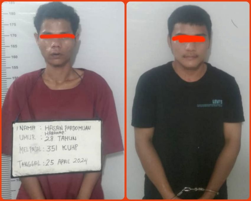 Unit Reskrim Polsek Aek Natas Ringkus Dua Pelaku Pembacokan di Labura
