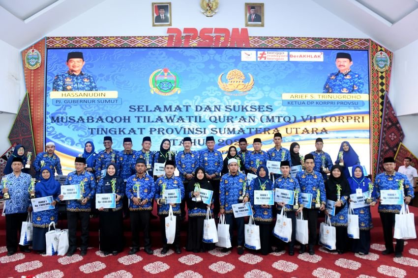 Pj Gubsu Resmi Tutup MTQ VII Korpri Sumut, Ini Daftar Nama-nama Pemenang