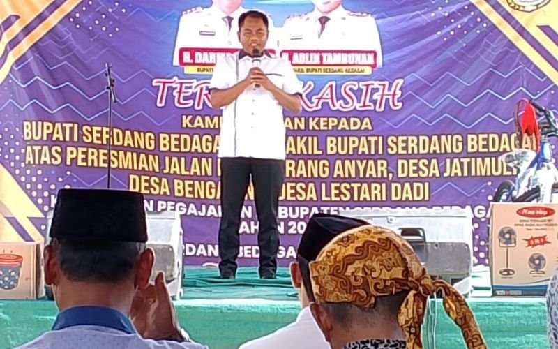Resmikan Ruas Jalan di Pegajahan, Bupati Sergai sebut Jalan Belum Tersentuh, Akan Kami Selesaikan