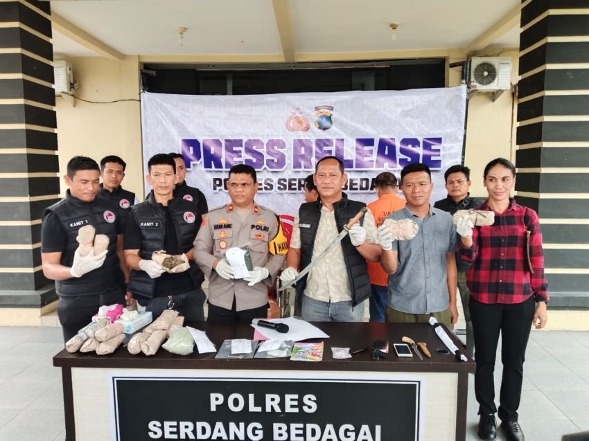 Polres Sergai Tangkap 3 Pengedar Narkotika, Terduga Pelaku Nyaris Lukai Petugas