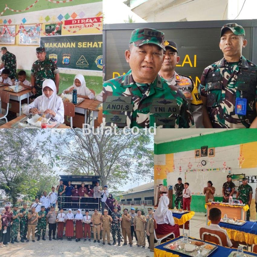 Kabekang Dam I/BB bersama Dandim 0204/DS Tinjau Langsung Program Makan Sehat Bergizi di SD Negeri 101952 Tualang