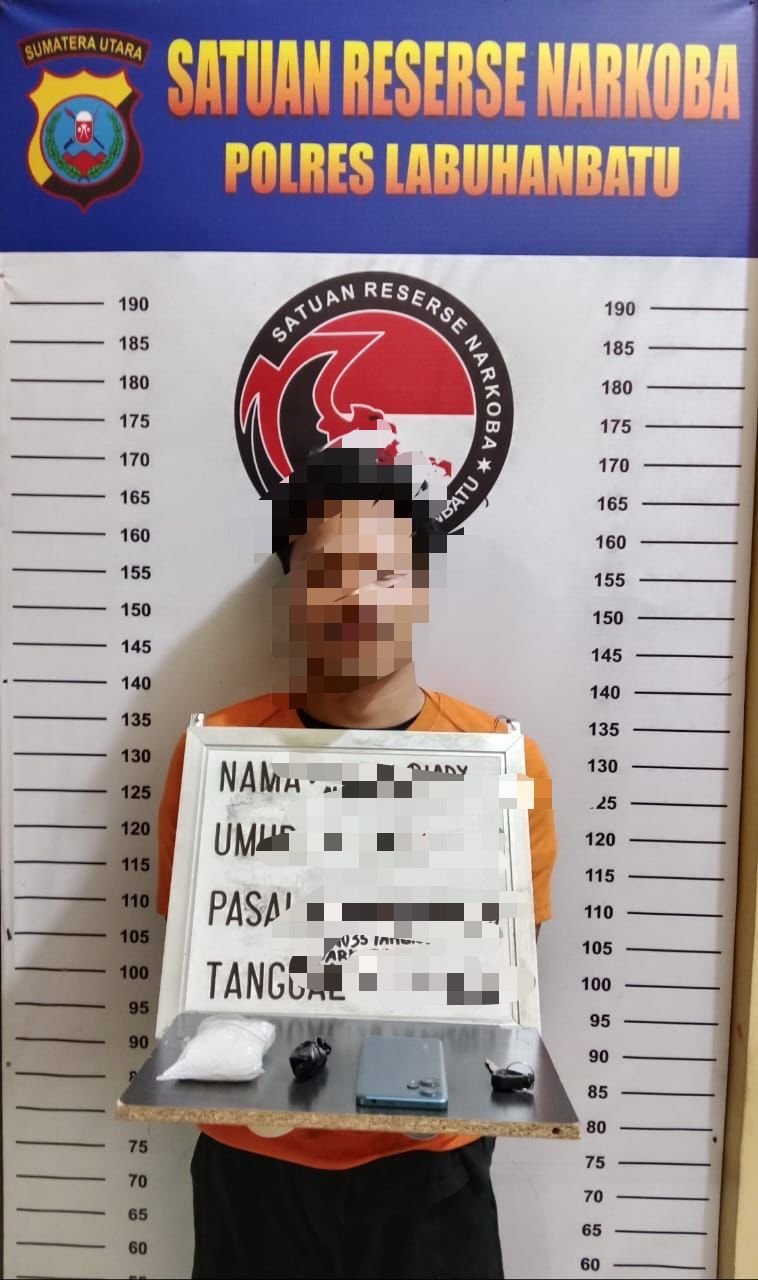 Bawa 101 Gram Sabu, Seorang Pria Diringkus Satnarkoba polres Labuhanbatu