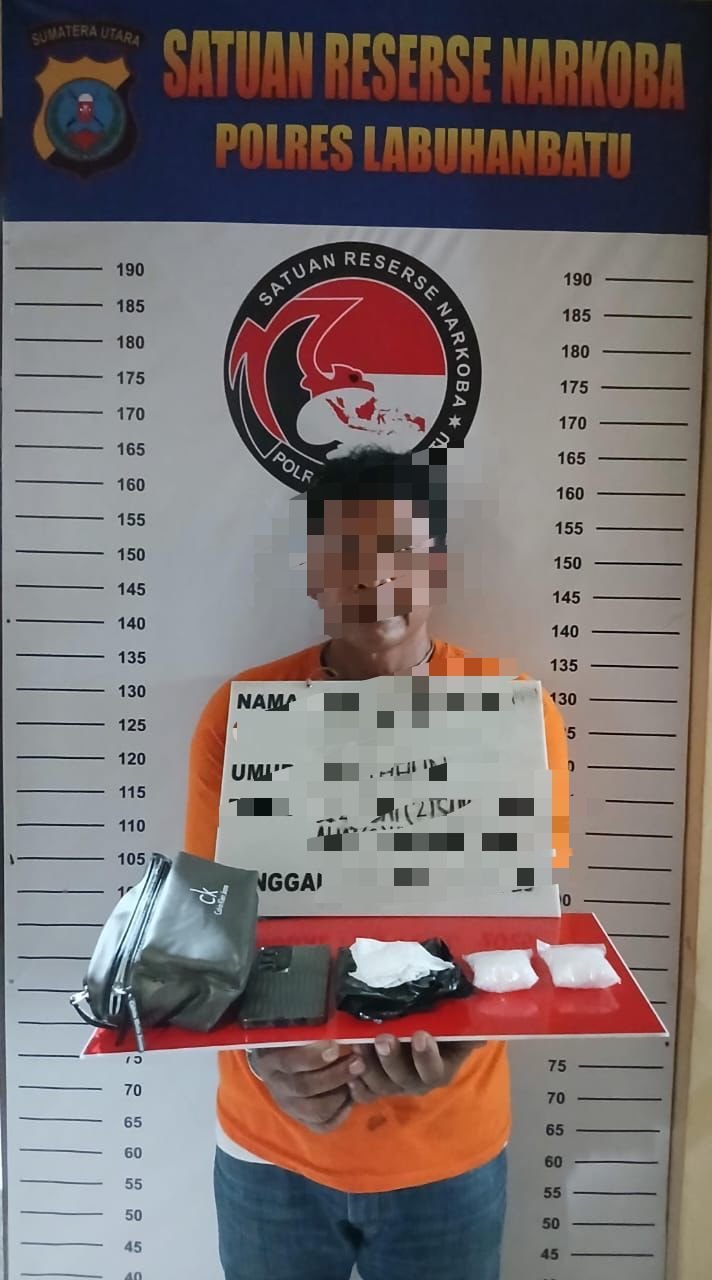 Seorang Warga Medan Ditangkap di Labuhanbatu Utara Lantaran Bawa Sabu 100 Gram