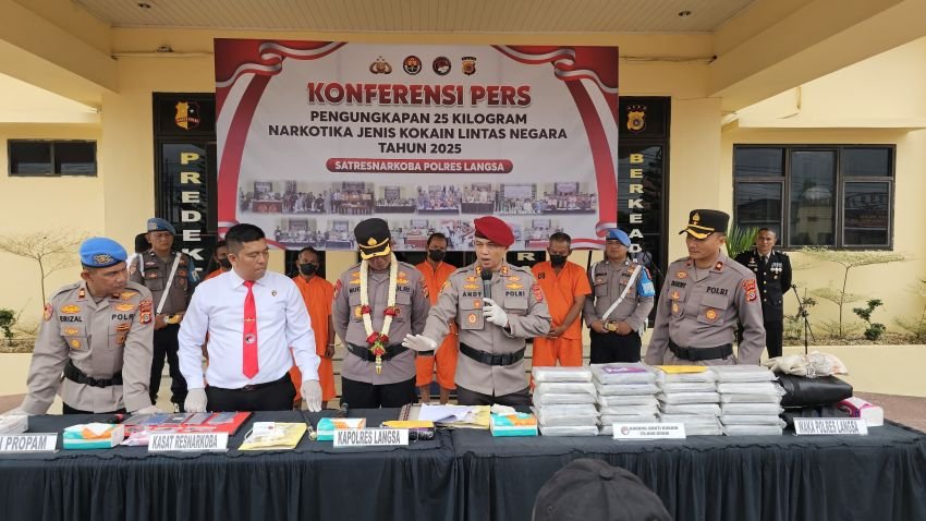 Satresnarkoba Polres Langsa Bongkar Jaringan Kokain Lintas Provinsi, Enam Tersangka Diamankan