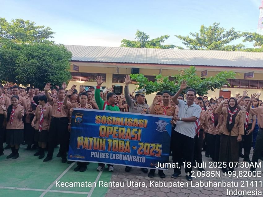 Satlantas Polres Labuhanbatu Gelar Penyuluhan Ops Patuh Toba 2025 di Sekolah