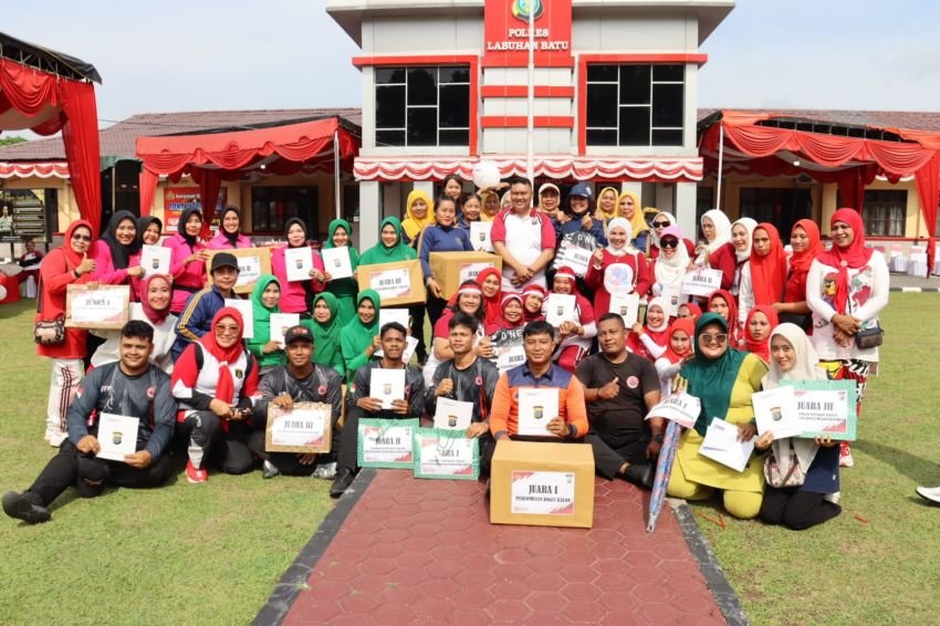 Semarak HUT RI Ke-80, Polres Labuhanbatu Gelar Olahraga dan Perlombaan bersama Masyarakat
