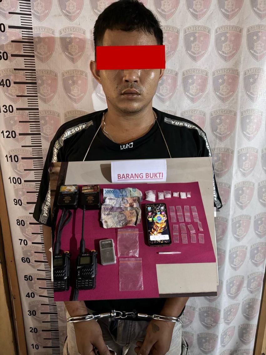Gunakan HT Pantau Pergerakan Petugas, Pengedar Sabu di Bilah Hilir Diringkus