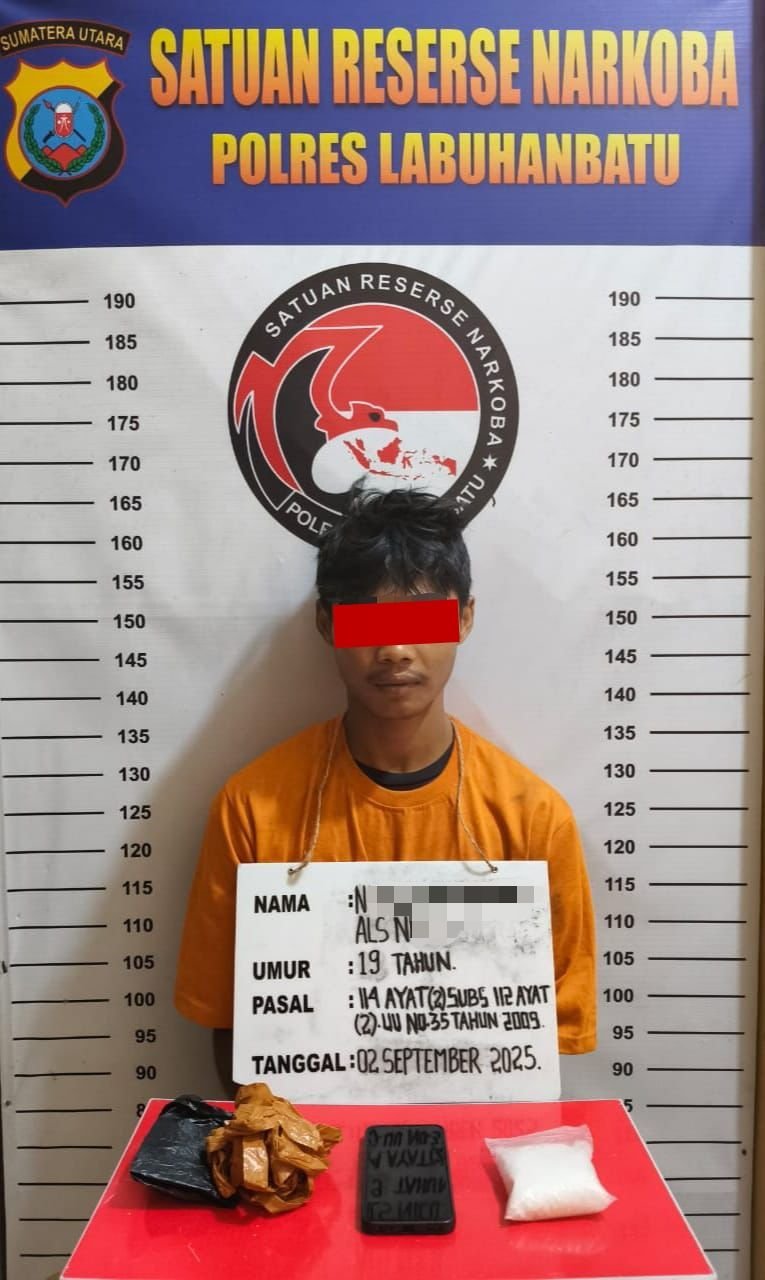 Satres Narkoba Bekuk Kurir Sabu bawa Hampir 100 Gram di Panai Hulu