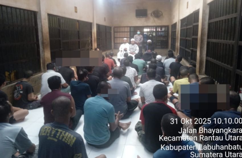 Polres Labuhanbatu Sentuh Hati Tahanan di RTP dengan Ceramah Agama