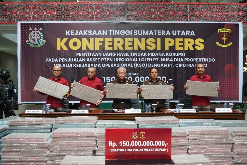 Tangani Perkara Tipikor Penjualan Aset PTPN I Regional I, Kejati Sumut Amankan Uang 150 Miliar Rupiah dari PT. DMKR