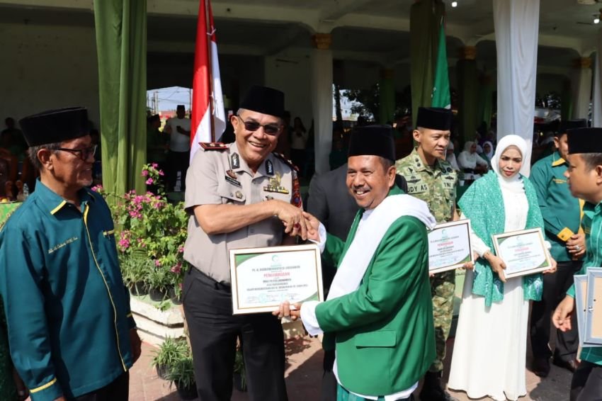 Wakapolres Labuhanbatu Hadiri Peringatan HUT Al-Washliyah ke-95 di Lapangan Ikabina