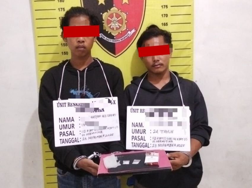 Polsek Na IX-X Amankan Dua Pemuda Penyalahguna Sabu di Aek Tampang