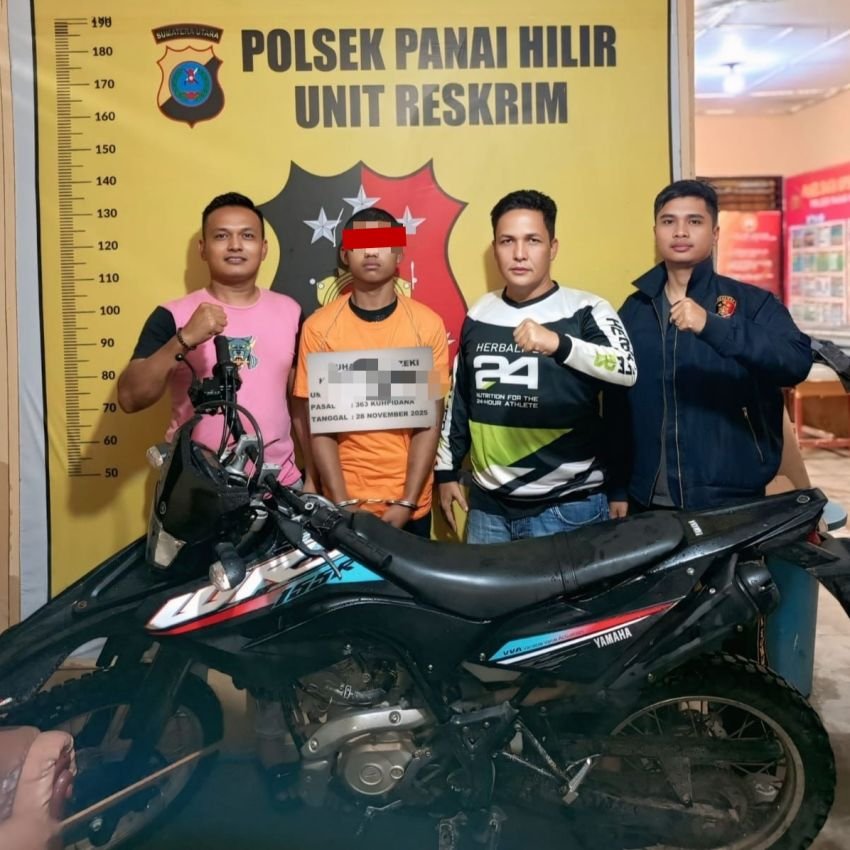 Bermodal Rekaman Cctv Polsek Panai Hilir Tangkap Pelaku Curanmor Kurang dari 24 Jam di Riau