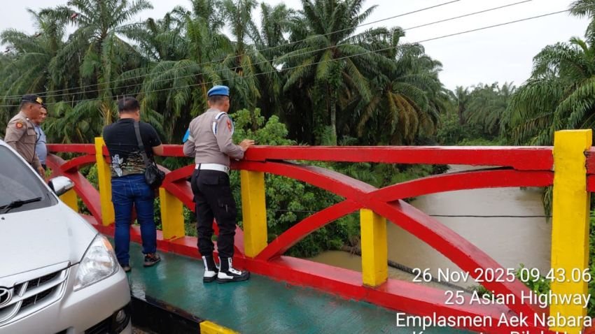 Cuaca Ekstrem, Polsek Bilah Hulu Intensifkan Patroli Antisipasi Banjir