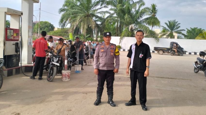 Polsek Panai Tengah Monitoring Ketersediaan BBM di SPBU Wilayah Hukumnya