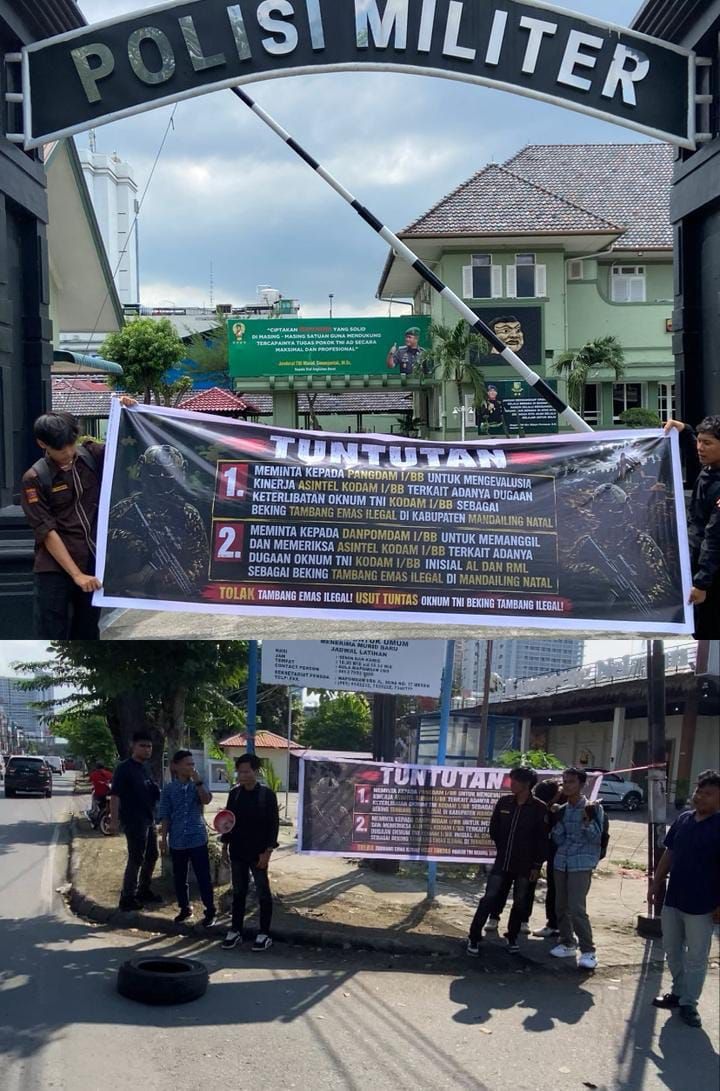 Diduga Ada Keterlibatan Oknum TNI, Aliansi Mahasiswa Pemuda Sumatera Utara Gelar Aksi di Depan Pom Dam I/BB