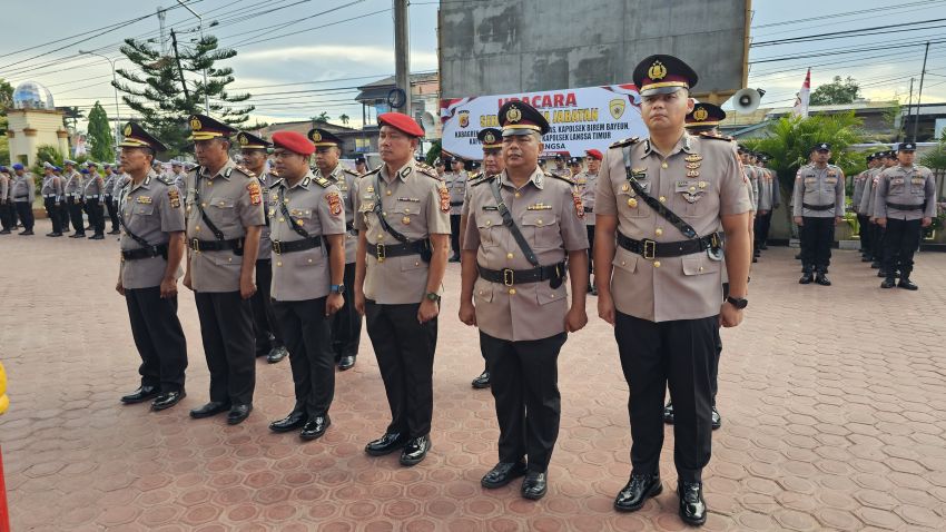 Polres Langsa Gelar Sertijab Sejumlah Pejabat Utama Dan Kapolsek, Enam Posisi Strategis Berganti