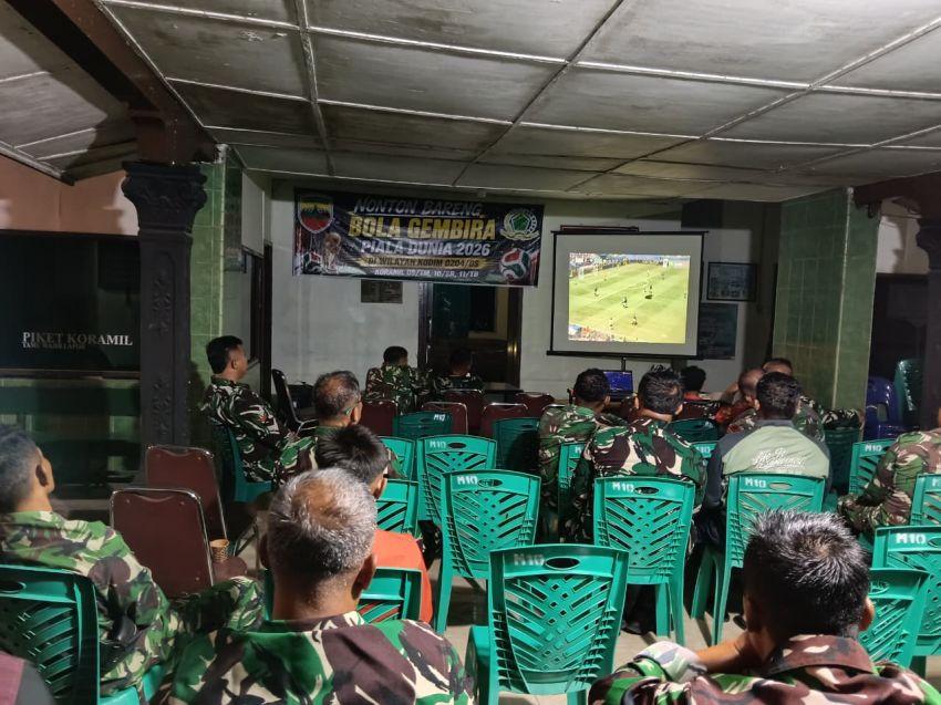Kodim 0204/DS Koramil 10/SR Gelar Nobar Piala Dunia 2026, Pererat Kebersamaan dan Persatuan Bangsa