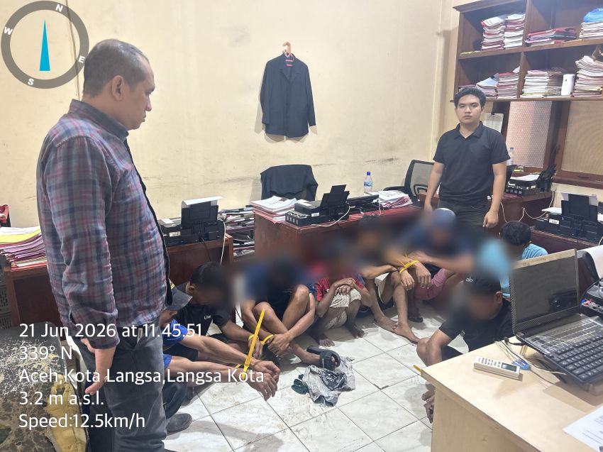 Satreskrim Polres Langsa Ungkap Dugaan Pencurian Granit Di RS Regional Aceh, Delapan Orang Diamankan