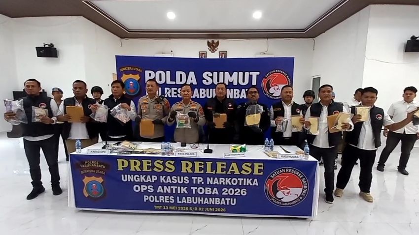 21 Hari Operasi Antik Toba 2026, Polres Labuhanbatu Ungkap 81 Kasus Narkoba dengan 91 Tersangka