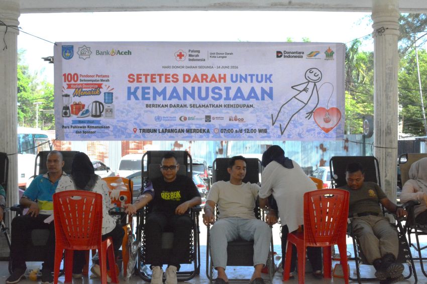 Hari Donor Darah Sedunia Warnai CFD Langsa, Warga Antusias Ikut Aksi Kemanusiaan