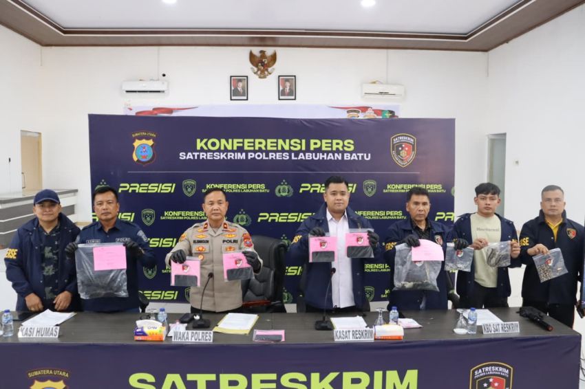 Polres Labuhanbatu Amankan Empat Pelaku Bom Molotov Barbershop Rantauprapat