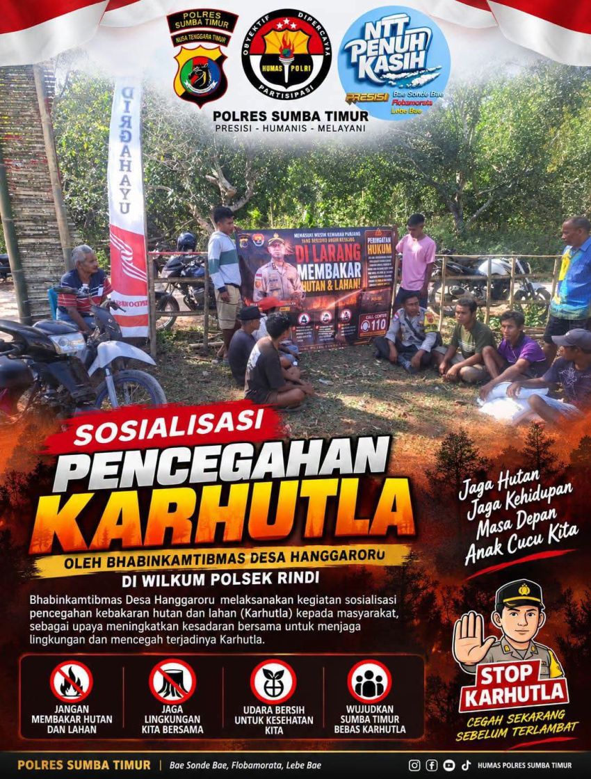Polres Sumba Timur Ajak Masyarakat Cegah Karhutla