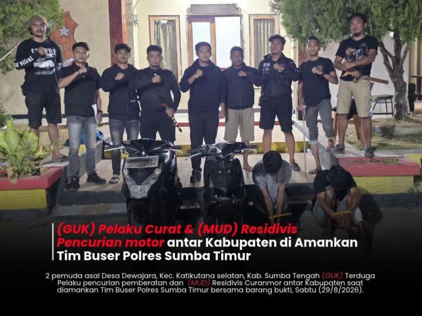 Polres Sumba Timur Bekuk Dua Pelaku Curat dan Curanmor Antar Kabupaten